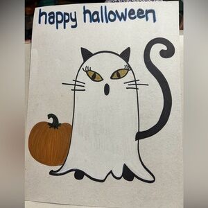 Marker prints Halloween set of 4 mcm cat